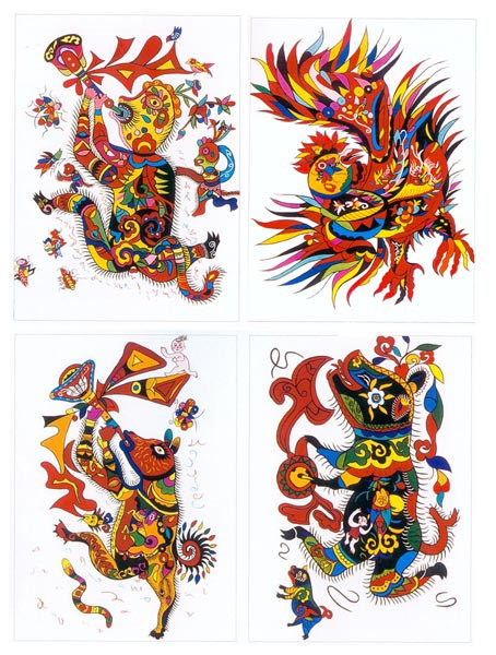 色彩瑰丽的安塞民间绘画(组图)